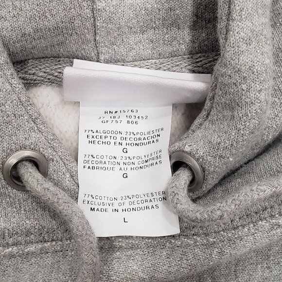 Champion Reverse Weave Hoodie Chenille Spellout Logo Streetwear Gray Mens L - Picture 8 of 12